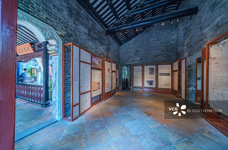 佛山顺德清晖园传统中式岭南建筑展馆展板图片素材