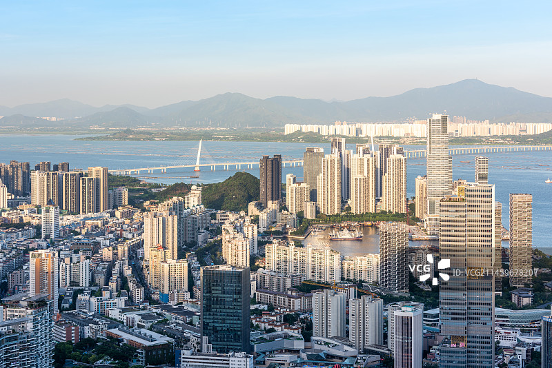 深圳南山区蛇口片区繁华城市风光图片素材