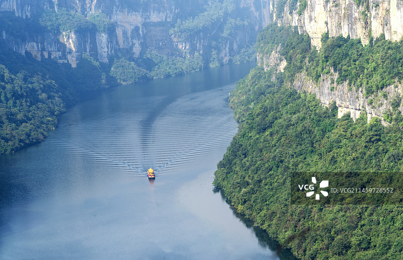 湖北恩施清江绝壁长廊新塘马尾沟图片素材