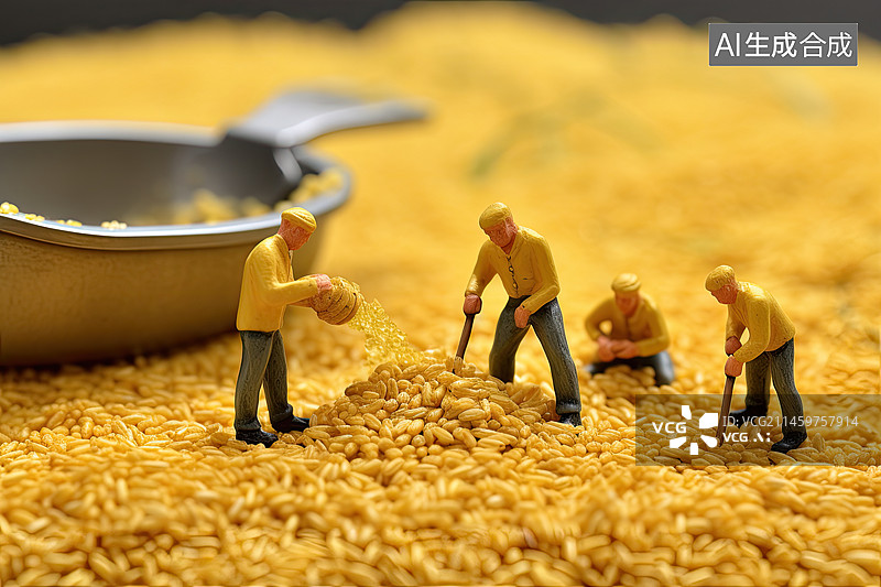 【AI数字艺术】挖矿冶炼工人创意微缩摄影图片素材