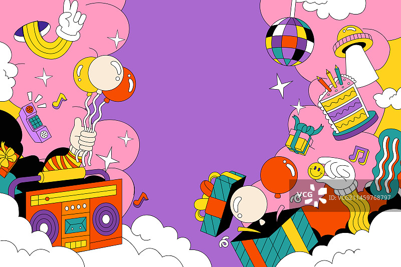 卡通双十一双十二购物节年终大促圣诞节平安夜潮流玩具休闲娱乐生日庆祝蛋糕礼物消费券美食餐饮渐变矢量插画图片素材