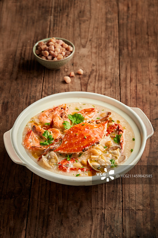 海鲜虾蟹粥图片素材