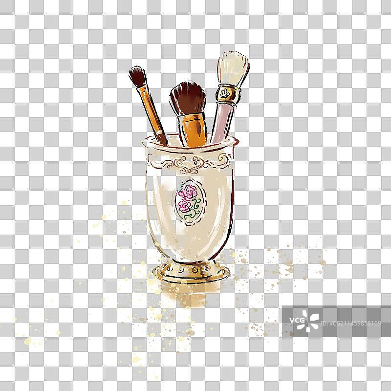 时尚魔法卡片化妆女郎图片素材