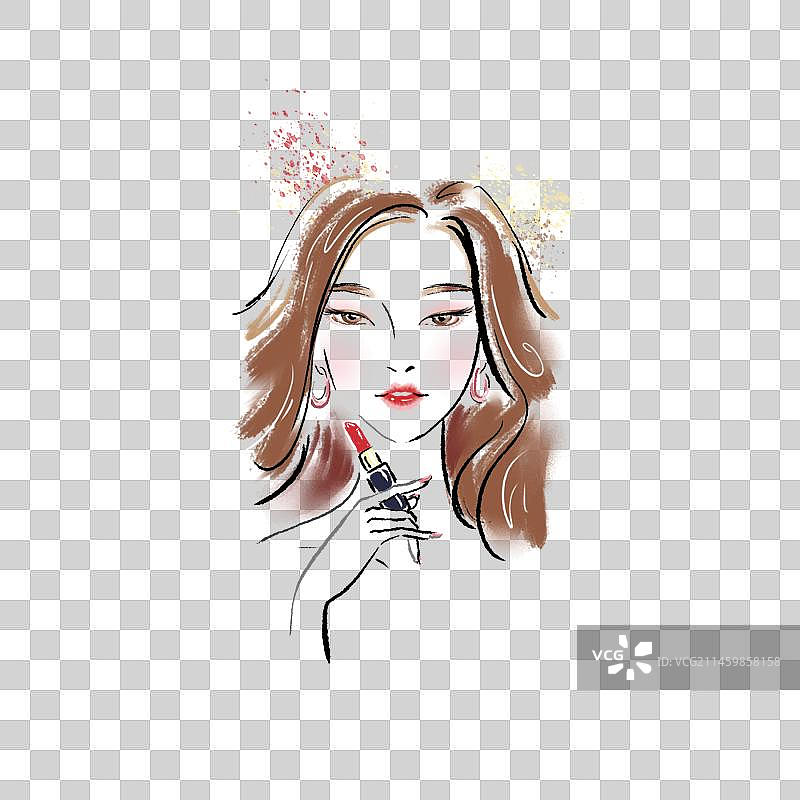 时尚魔法卡片化妆女郎图片素材