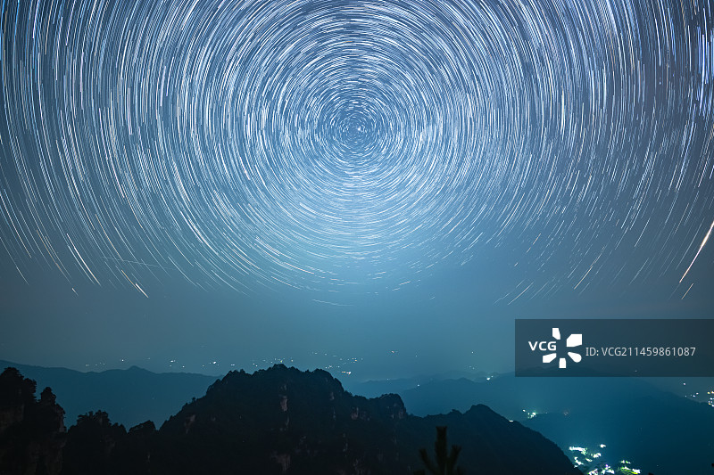 天子山星轨图片素材