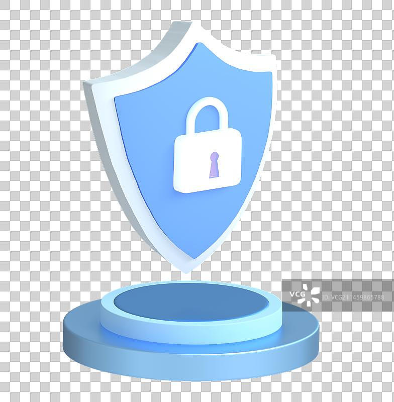 安全防盗3D插画元素图片素材