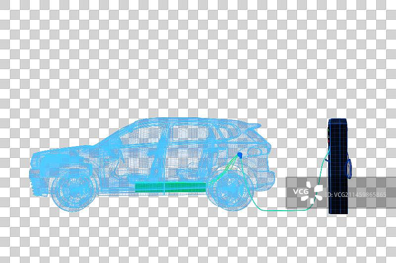 电动汽车充电概念线框免抠图图片素材