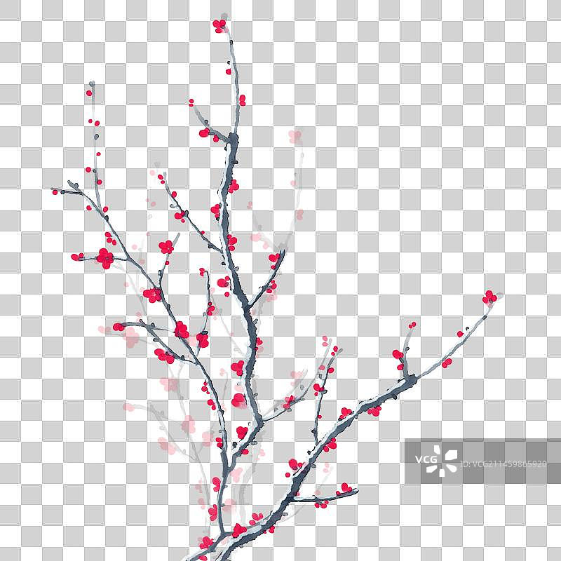冬天梅花元素图片素材