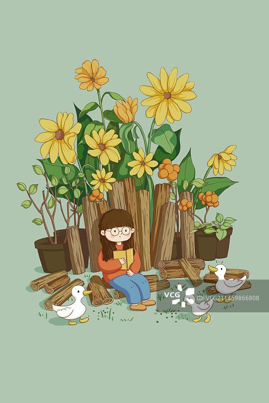 女孩小场景图片素材