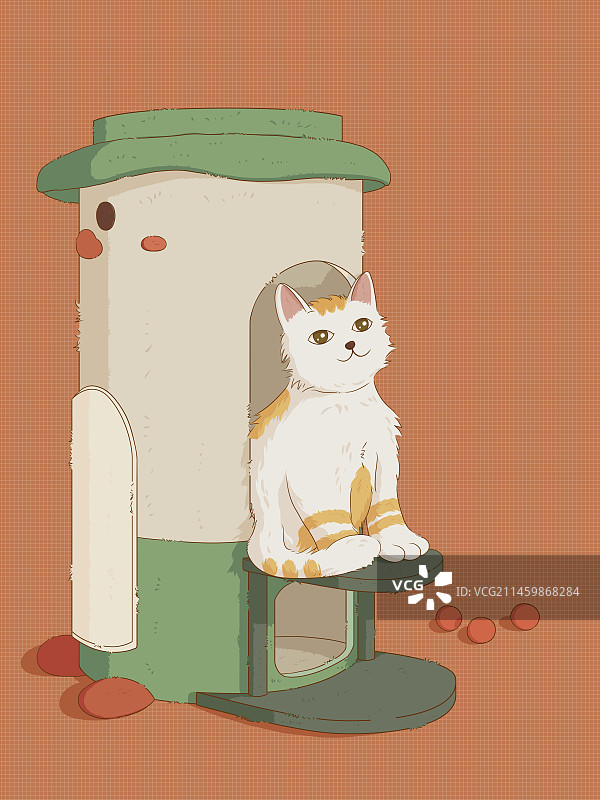 猫咪插画图片素材