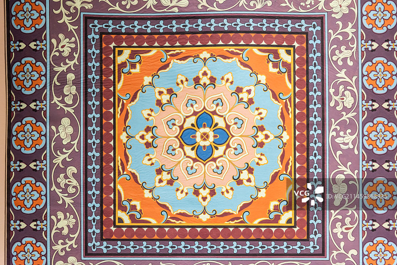 唐代莫高窟319窟宝相花藻井图片素材