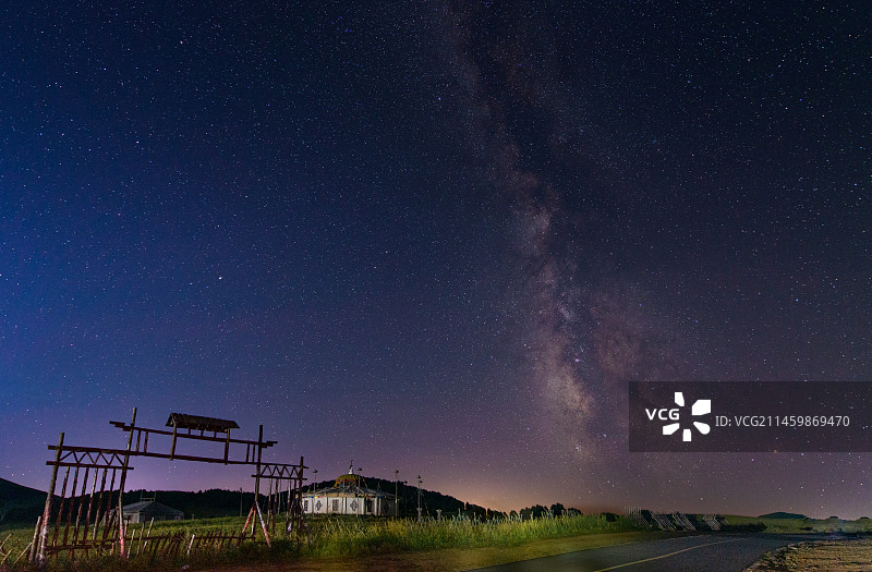 草原的星空图片素材