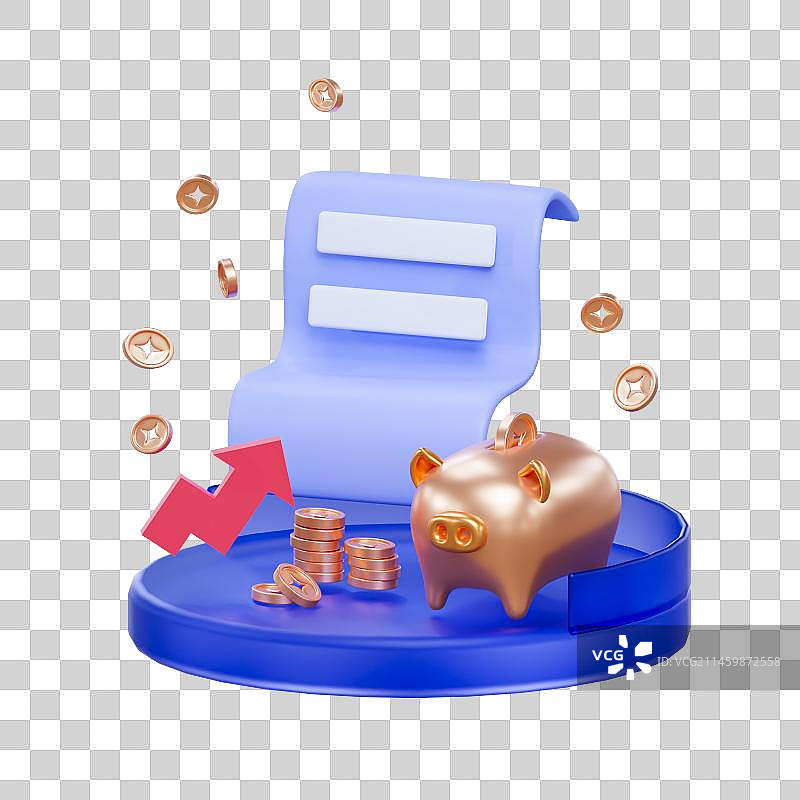 3d金融插画小元素储蓄图片素材