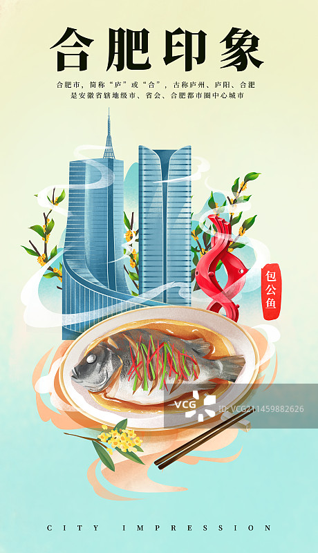 合肥标志性建筑和特色美食图片素材