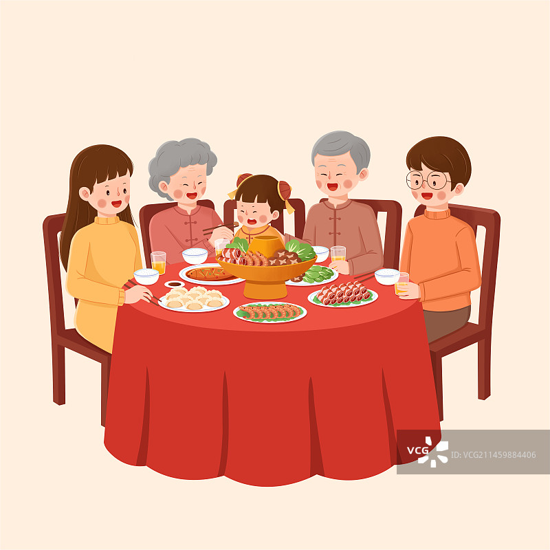春节除夕年夜饭图片素材