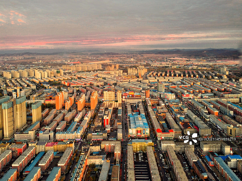 敖东城夕阳图片素材