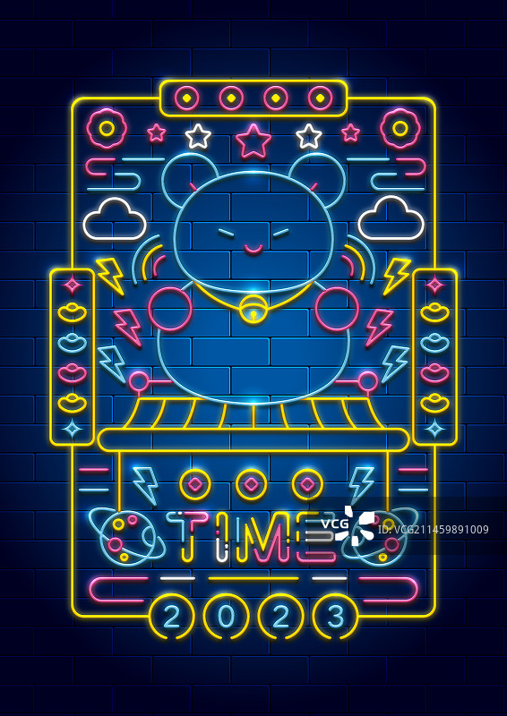 霓虹灯插画海报图片素材