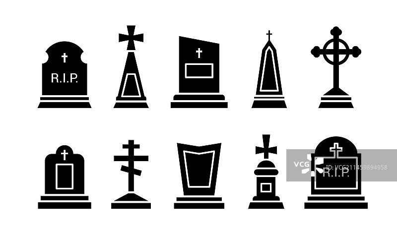 墓碑图标墓石轮廓图片素材