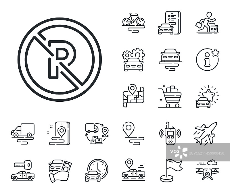 禁止停车线图标：禁止停车标志图片素材