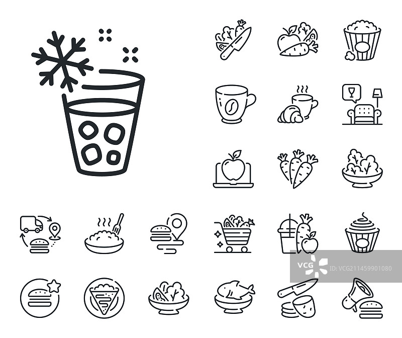 带冰线的玻璃杯，制冰机标志图片素材