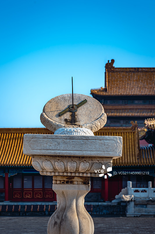 中国北京故宫的日晷计时工具图片素材