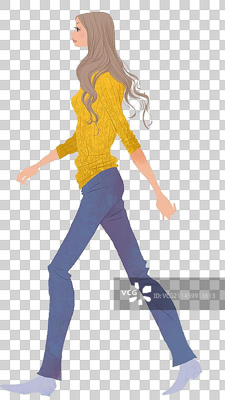 一个人，走，健康，美女，时尚图片素材