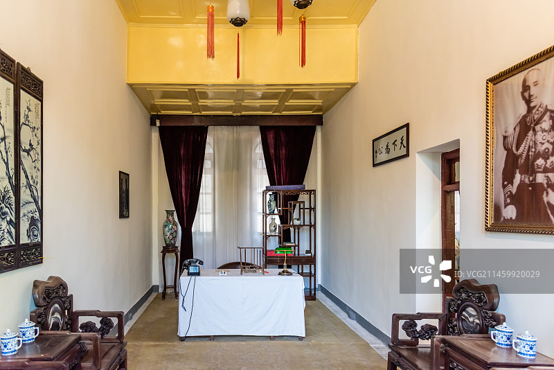 中国陕西西安华清池五间厅桐阴轩图片素材