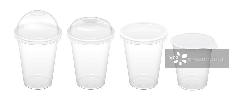 逼真透明的一次性塑料杯图片素材