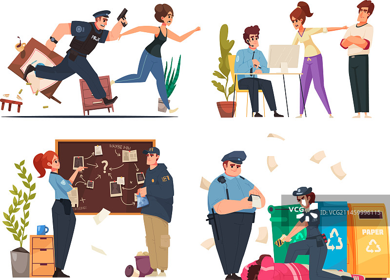 警察卡通形象合集图片素材