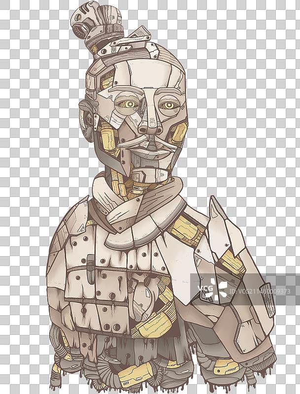 蒸汽朋克兵马俑机甲图片素材