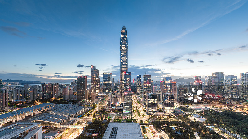 深圳福田区市中心繁华夜景图片素材