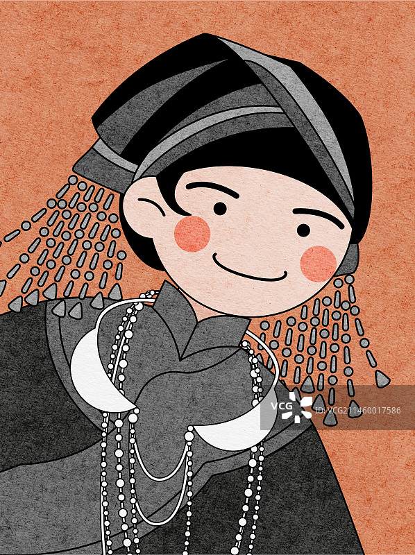 穿传统服饰的壮族女孩图片素材