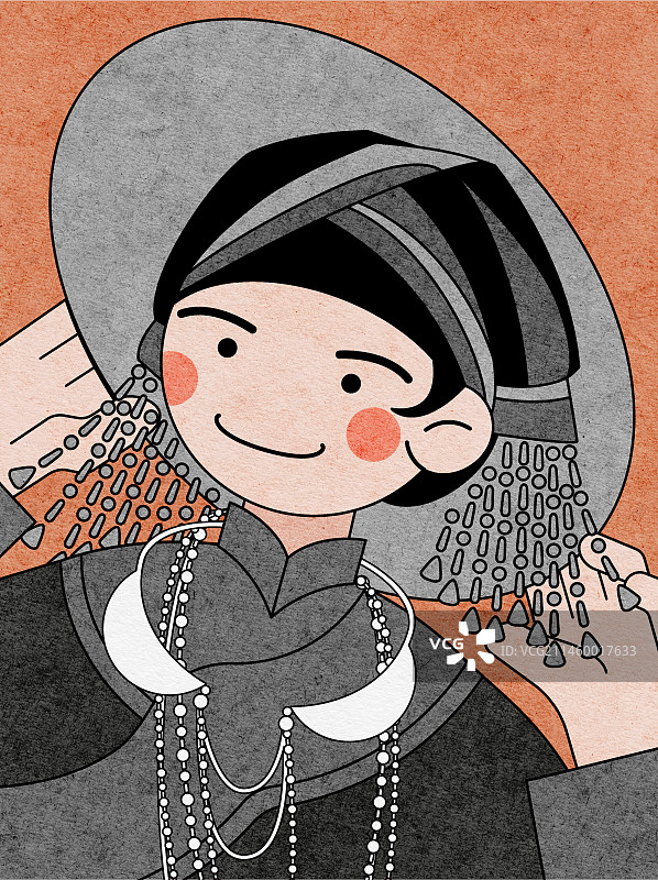 穿传统服饰的壮族女孩图片素材