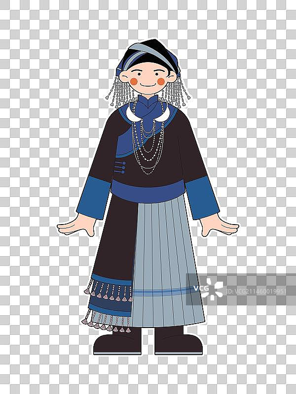 穿传统服饰的壮族女孩图片素材