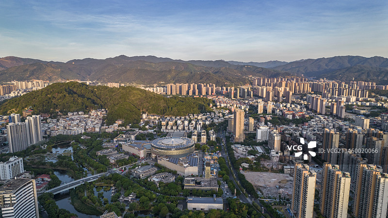 福建省,龙岩市,城市风光,航拍图片素材