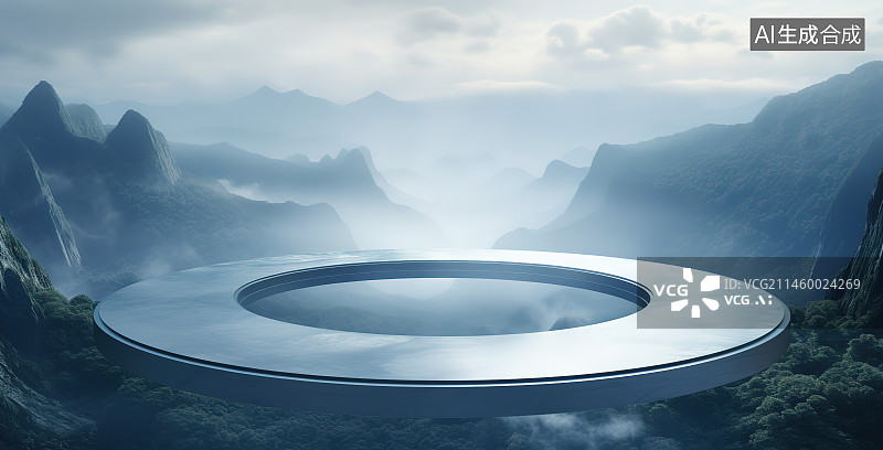 【AI数字艺术】云雾缭绕的群山图片素材