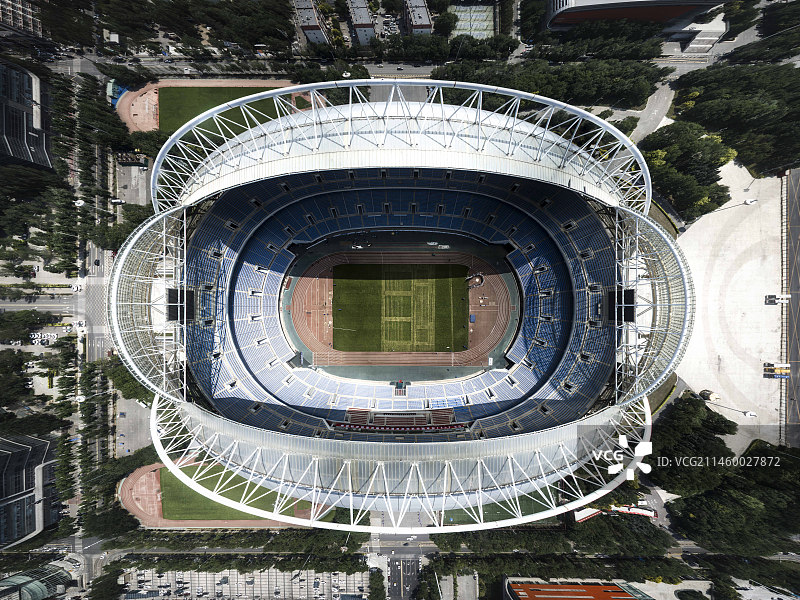 航拍沈阳奥体中心五里河体育场运动健身设施场地图片素材