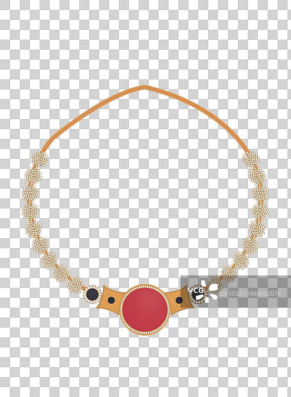 古风项链 珠宝 扁平化风格图片素材