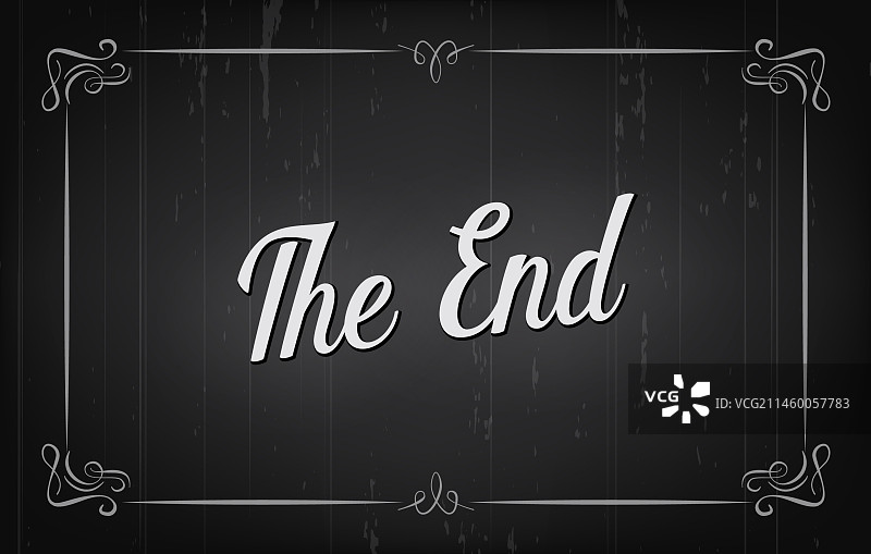 无声电影胶片复古边框结束画面图片素材