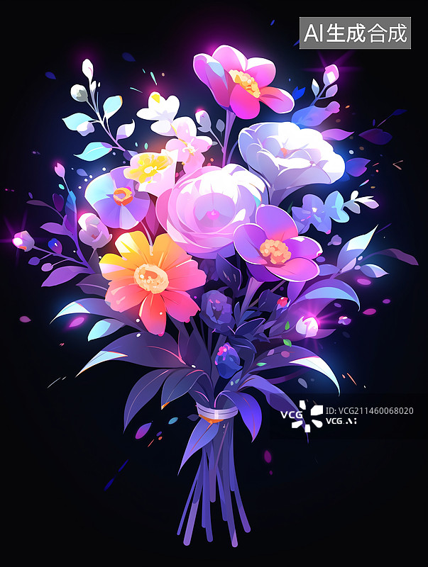 【AI数字艺术】花束捧花元素图片素材