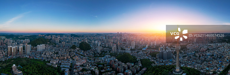 贵阳东山电视台日落全景图片素材