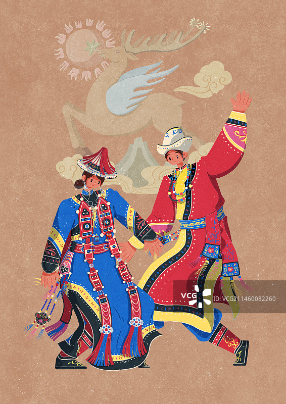 裕固族妇女男人图片素材