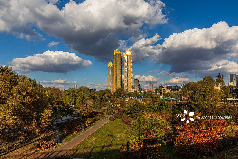吉林市松花江金秋风光图片素材