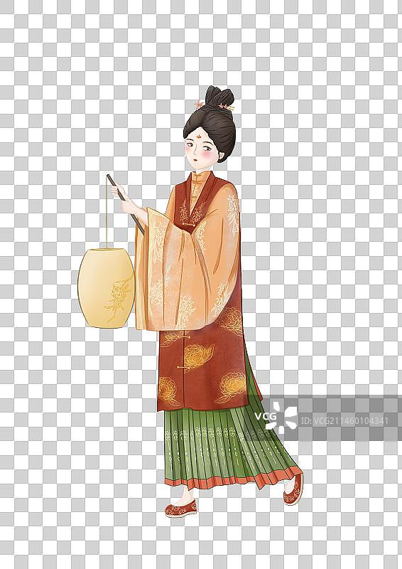 明制汉服少女国风插画图片素材