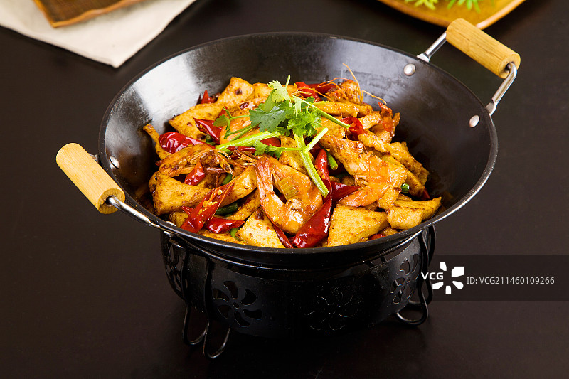 香辣川菜干锅千叶虾图片素材