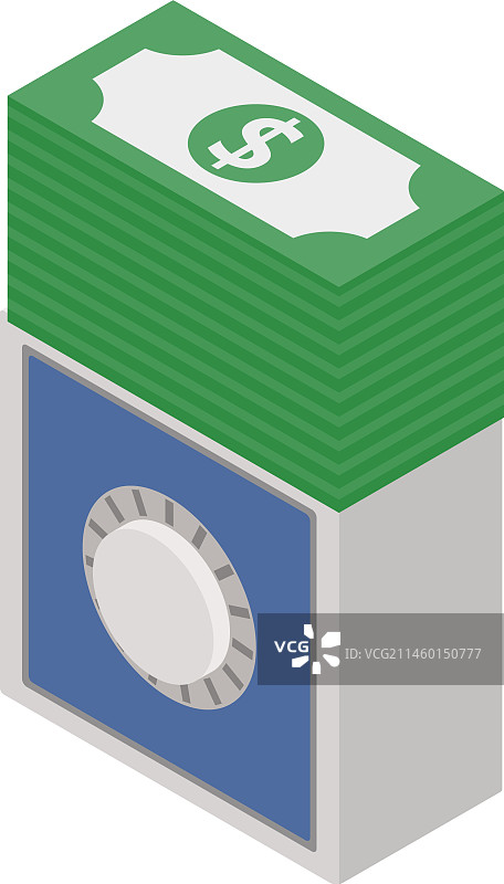 银行存款图标2.5D金属风格图片素材