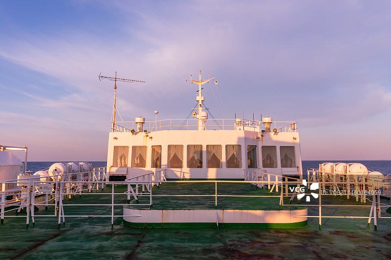日本北海道利尻岛渡轮甲板图片素材