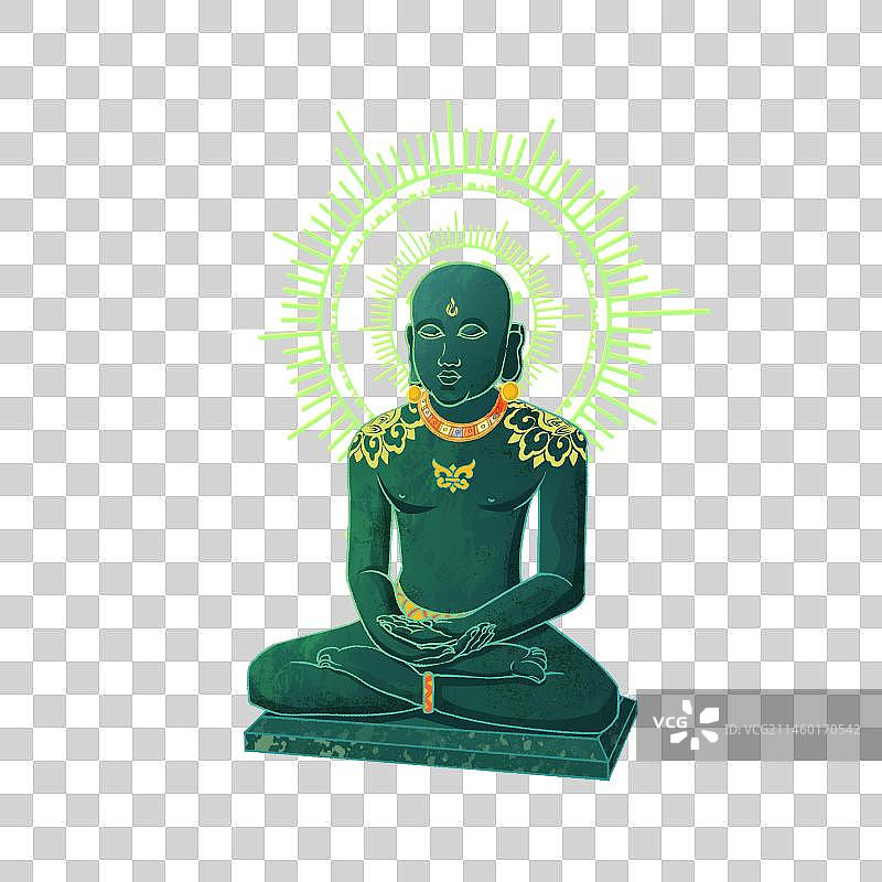国风玄幻小说石像佛僧插画图片素材