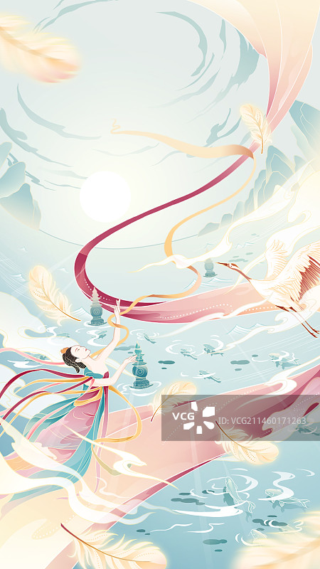 丝滑飞天图片素材