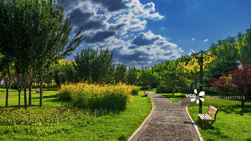 繁峙县滨河公园图片素材